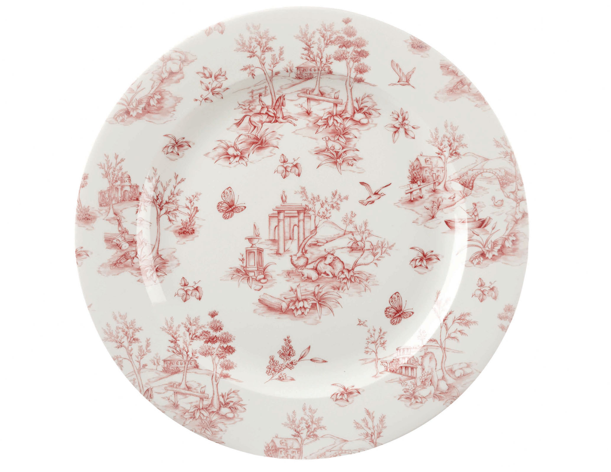 Churchill, Vintage Prints : Cranberry Toile - Teller flach Fahne 21 cm