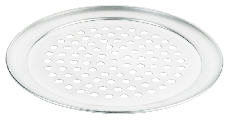 Gelochtes Pizzablech, Alu, H: 1 cm, D: 25,5 cm