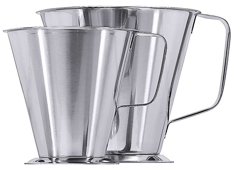 Messbecher mit Fuß, I: 0,5 ltr., H: 11 cm, Edelstahl