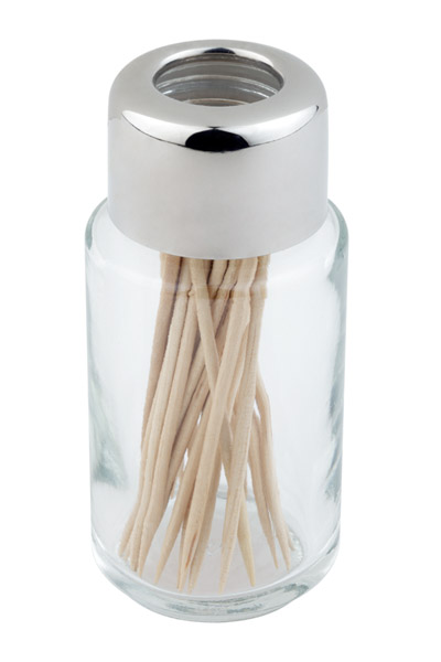 Ersatzglas "Zahnstocher" D: 4 cm, H: 9 cm, Glas, mit Edelstahl-Deckel