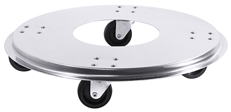 Rolluntersatz für Abfallbehälter 622070, vier Rollen, Edelstahl