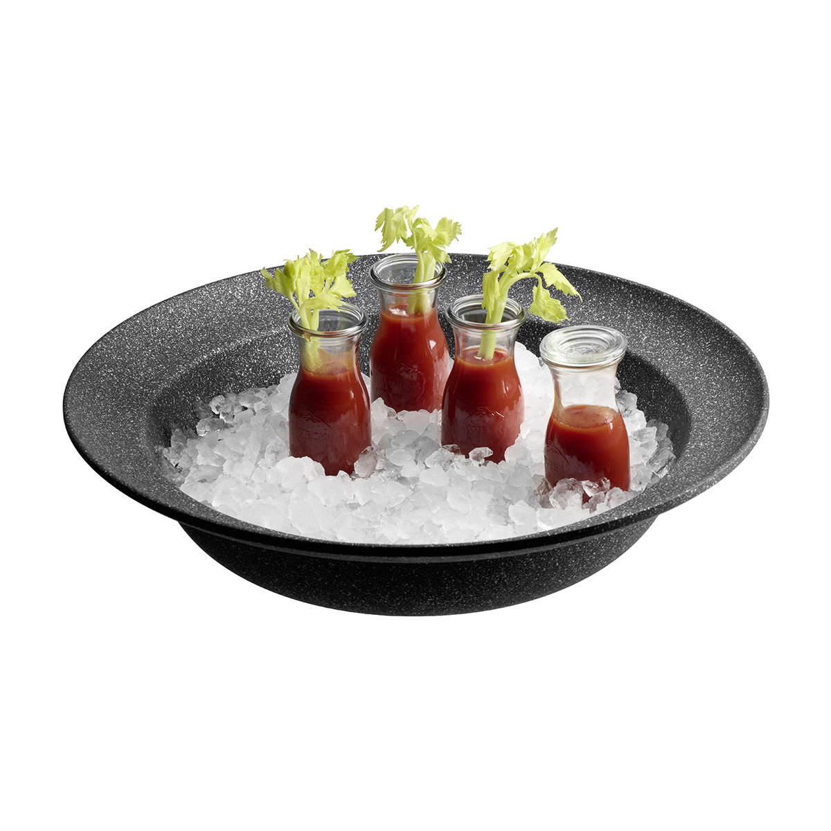 Schale FROSTFIRE, Aluminium, schwarz/ silber, antihaftbeschichtet, I: 5,6 Liter, D: 45 cm, H: 10 cm