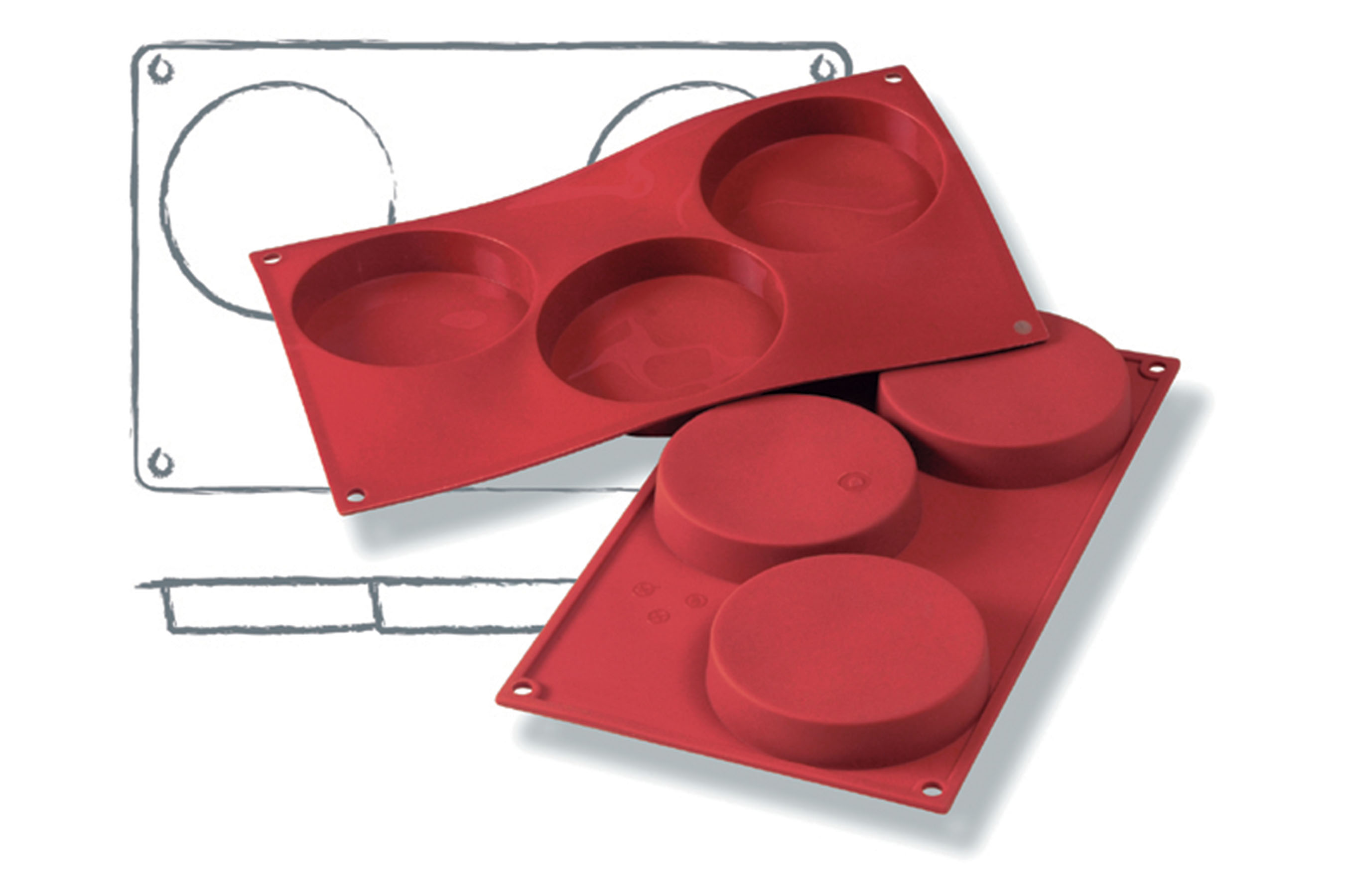 Silikon - Backform, Biskuit, D: 103 mm, H: 20 mm