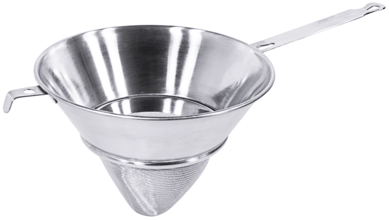 Gazesieb mit Flachstiel, I: 1,4 ltr., D: 19,5 cm, H: 14,5 cm, Edelstahl
