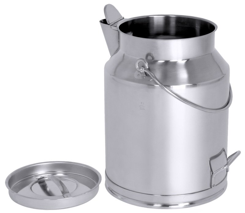 Transportkanne mit Ausgussschnaupe, I: 10 ltr., D: 22 cm, H: 35 cm, Edelstahl