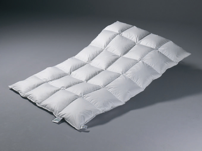 Kassettenbett 4 x 6 Karos mit Steg - 90% Daunen/ 10% Federn