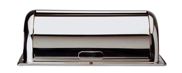 Rolltopdeckel SWISS 55 x 34 cm, H: 19,5 cm, Edelstahl, hochglanzpoliert, aufklappbar