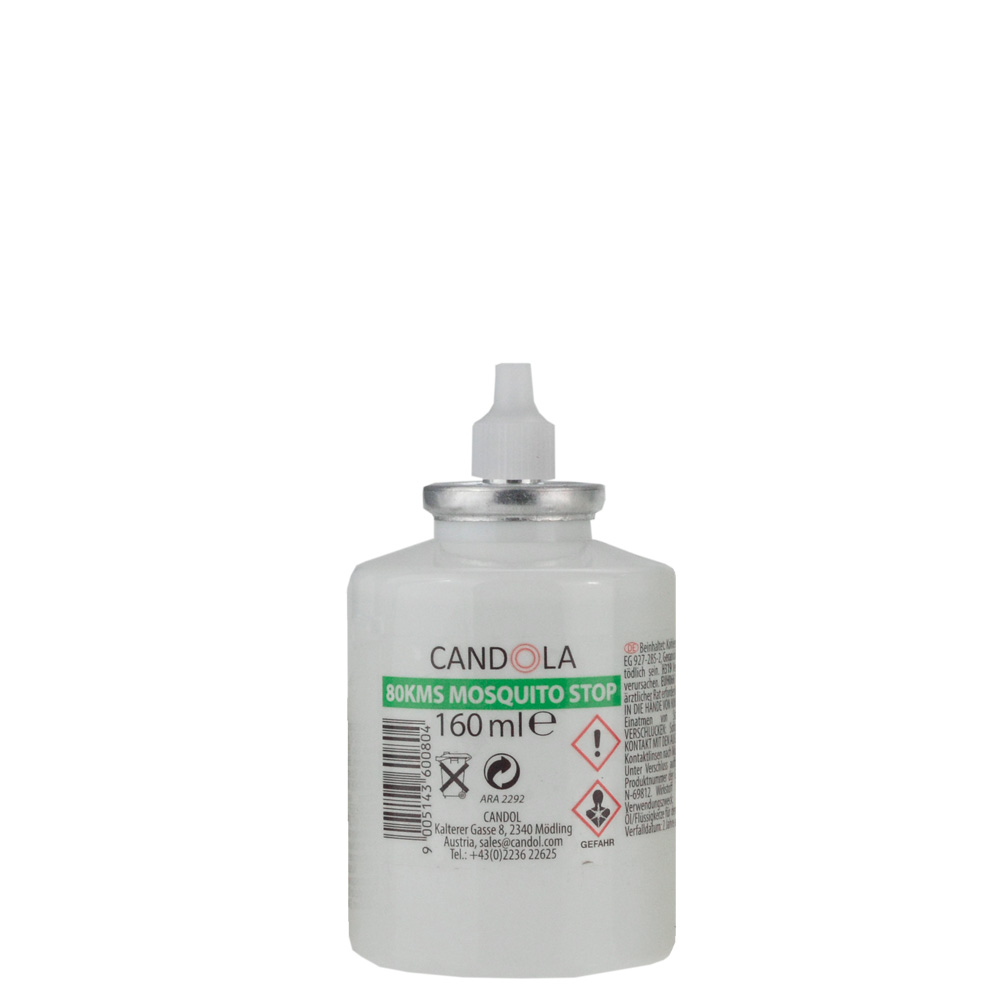 Austauschflasche m. Mosquito-Stop (grün), Typ: 80 KMS, Brenndauer: ca. 50 Std., D: 6 cm, H: 10,5 cm