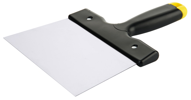 Schokoladenspachtel, flexibler EdSt., 18 x 9,5 cm, Stiel: 12 cm