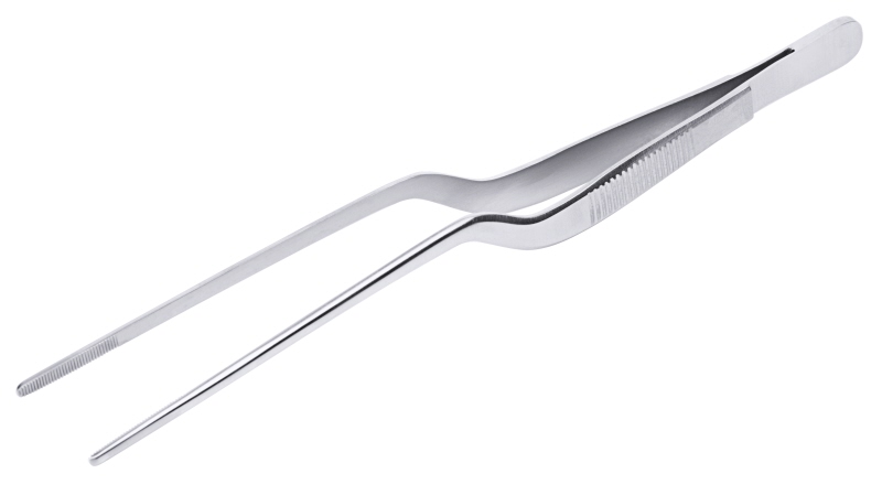 Dekorations-Pinzette, gekrümmt, Edelstahl, L: 16 cm