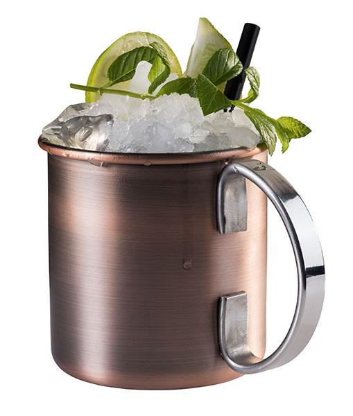 Becher MOSCOW MULE D: 9 cm, H: 9 cm, I: 0,45 ltr., Edelstahl, Antik-Kupferlook