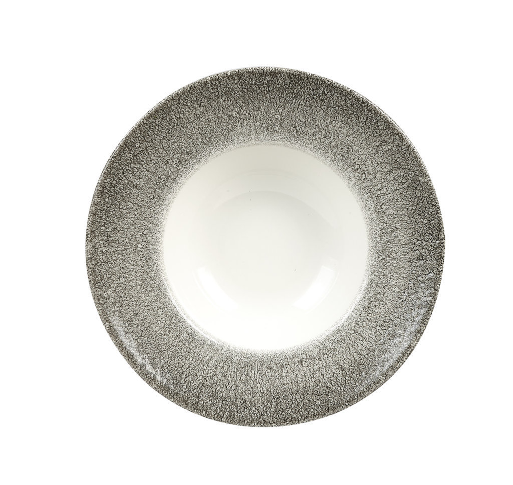 Churchill, Raku : Quartz Black - Teller tief breite Fahne, 24 cm/ 0,28 ltr.