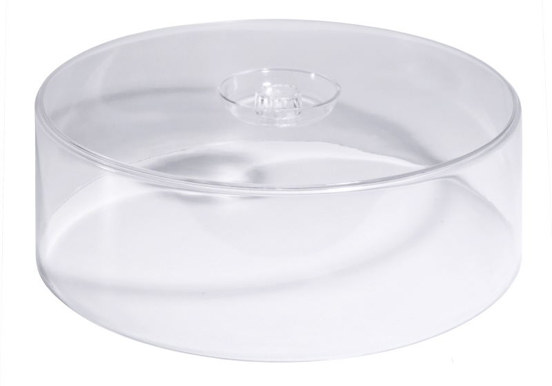 Hohe Tortenhaube, hoch, transparent, PS, D: 29,5 cm, H: 9,5 cm