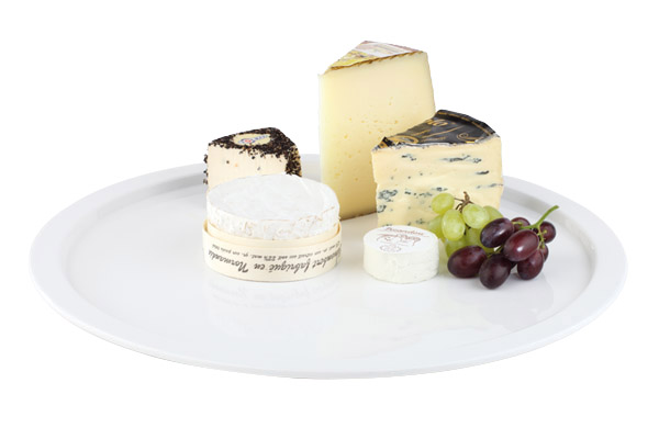 Tablett PURE, D: 38 cm, H: 2,5 cm, Melamin, weiss