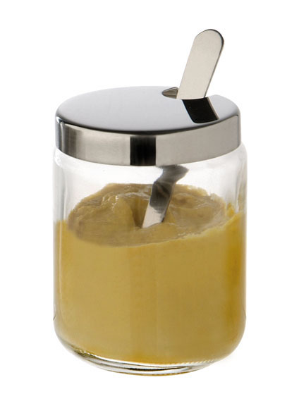 Senf-Töpfchen komplett mit Deckel und Löffel zu den Menagen 40457 und 40474