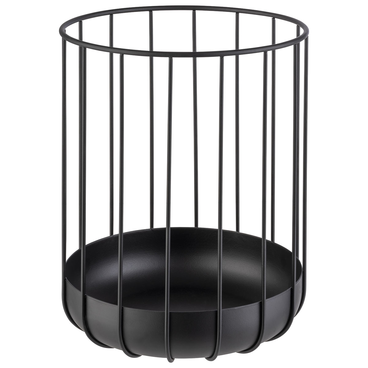 Brot-, Obstkorb URBAN, Metall, schwarz, D: 22,5 cm, H: 28 cm