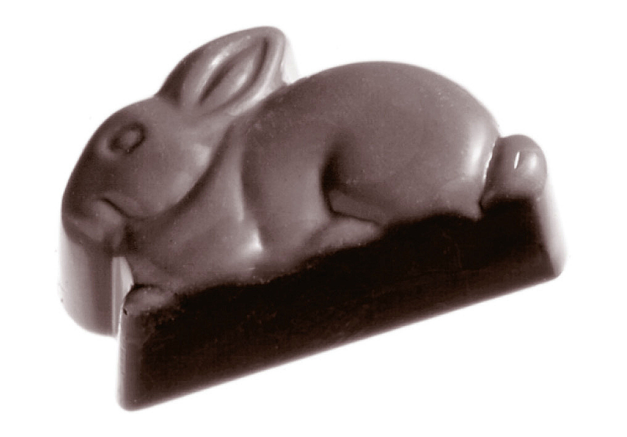 Schokoladen- Form Osterhase liegend, 275 x 135 mm, 3 x 8 Stück 38 x 25 x 14 mm