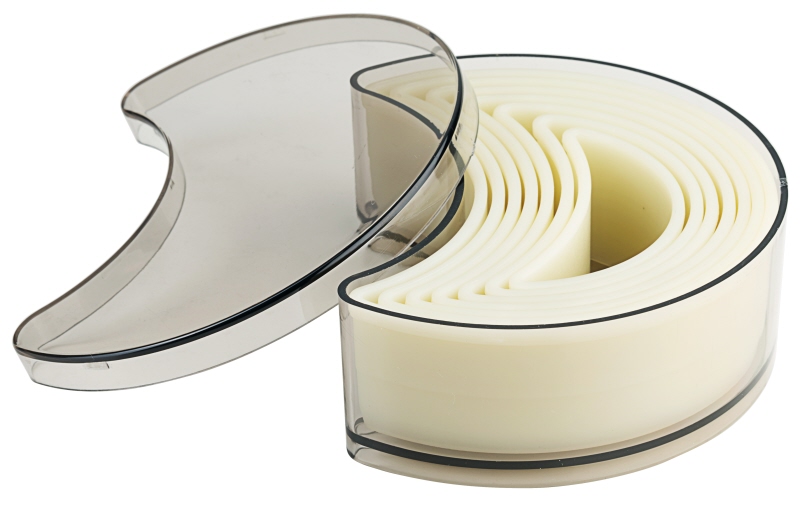 Ausstechersatz Mond, 7 Teile, helles Polyamid, D: 70 x 20 - 130 x 70 mm, H: 35 mm