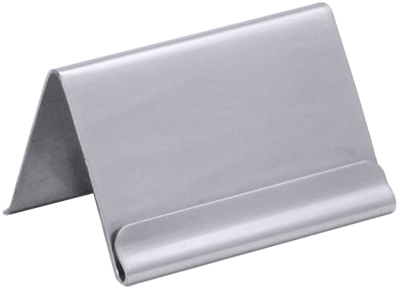 Kartenhalter mit Falz, Edelstahl, B: 5,9 cm, H: 2,5 cm