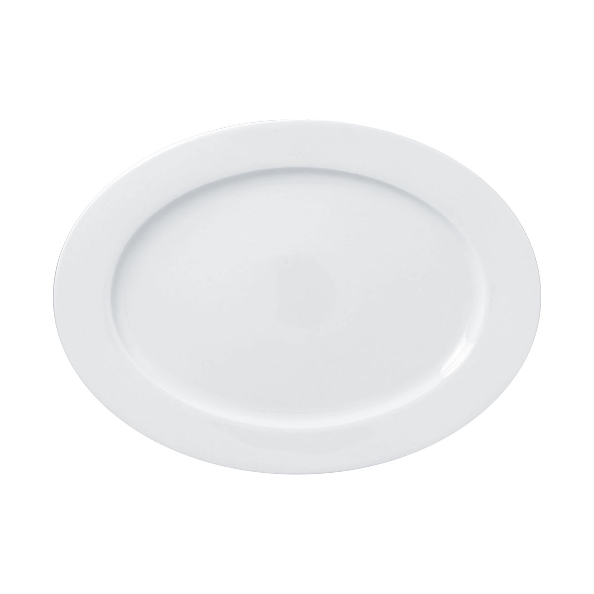 Platte oval, uni, weiss, 33,8 x 25,0 x 2,3 cm