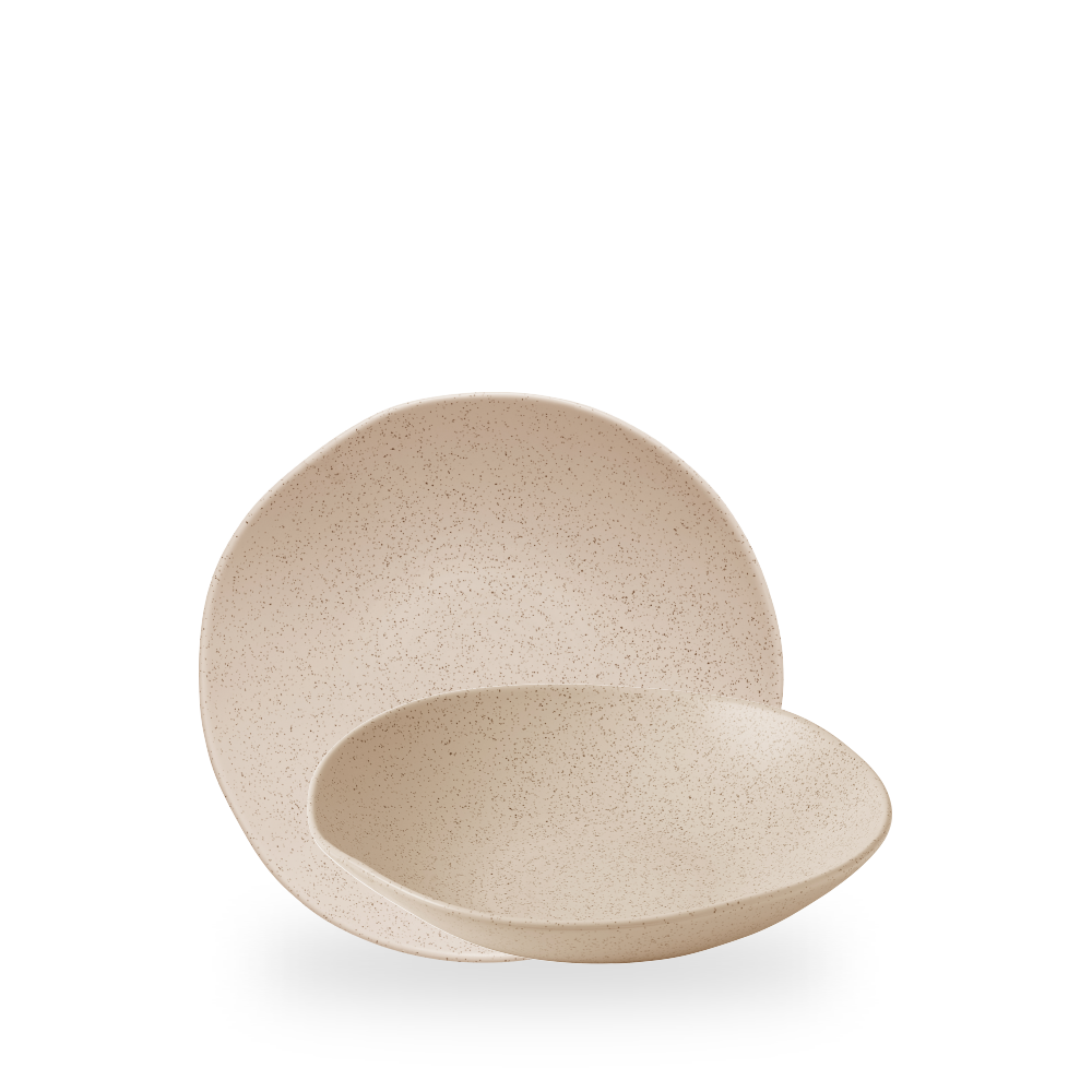 Churchill, Stonecast Natural : Nutmeg Cream - Teller tief Organisch Coup, 22 x 5 cm/ 0,74 ltr.