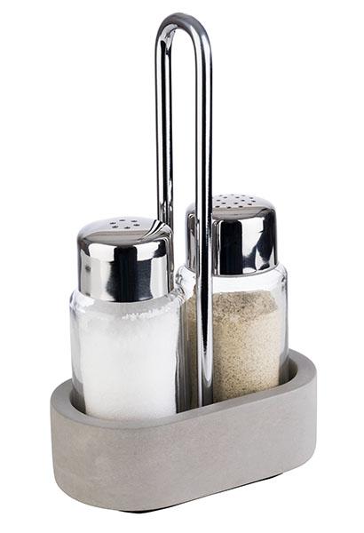 Pfeffer- u. Salz- Menage ELEMENT, 3-teilig, B x L: 10 x 6 cm, H: 17 cm
