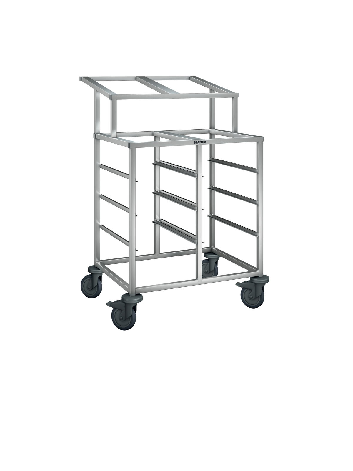 Regalwagen 2-teilig m. Aufsatz RWR 2-A, Kap.: 10 GN 1/1, Trgf.: max. 70 kg, LxBxH: 81,2 x 82,9 x 120 cm