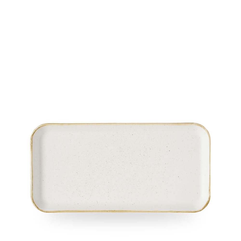 Churchill, Stonecast : Barley White - Flared Platte rechteckig 30 x 15 cm