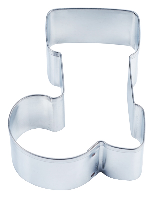 Weihnachtsausstecher STIEFEL, Weißblech, 5,5 x 7,5 x 2,5 cm