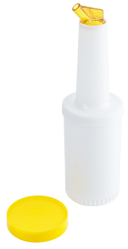Dosier-/ Vorratsflasche, mit Deckel gelb, I: 1 ltr., D: 9 cm, H: 33,5 cm, SAN