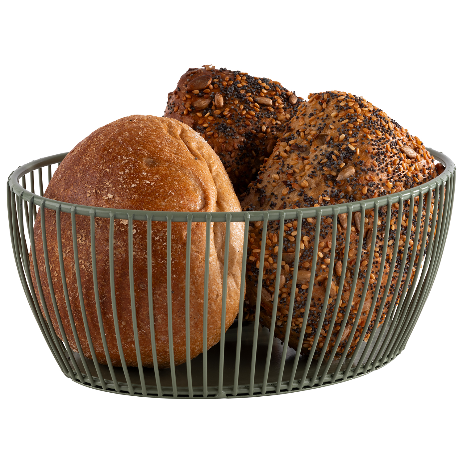 Korb SVART, Metall, 20 x 15 cm, H: 8 cm, Farbe: smoke green