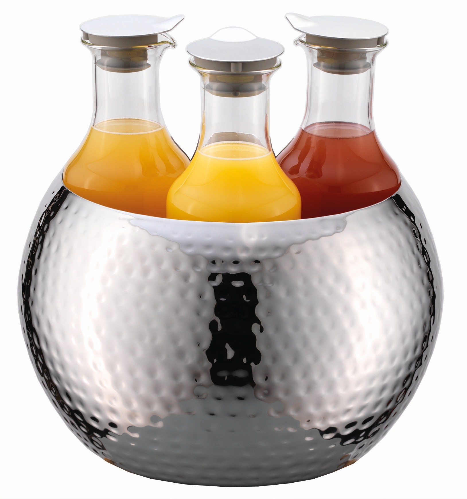 CARAFINE Getränke-Set Triplet Hammered 3 x 1,2 ltr., Kunststoffkaraffen, L: 320 mm, B: 320 mm, H: 330 mm