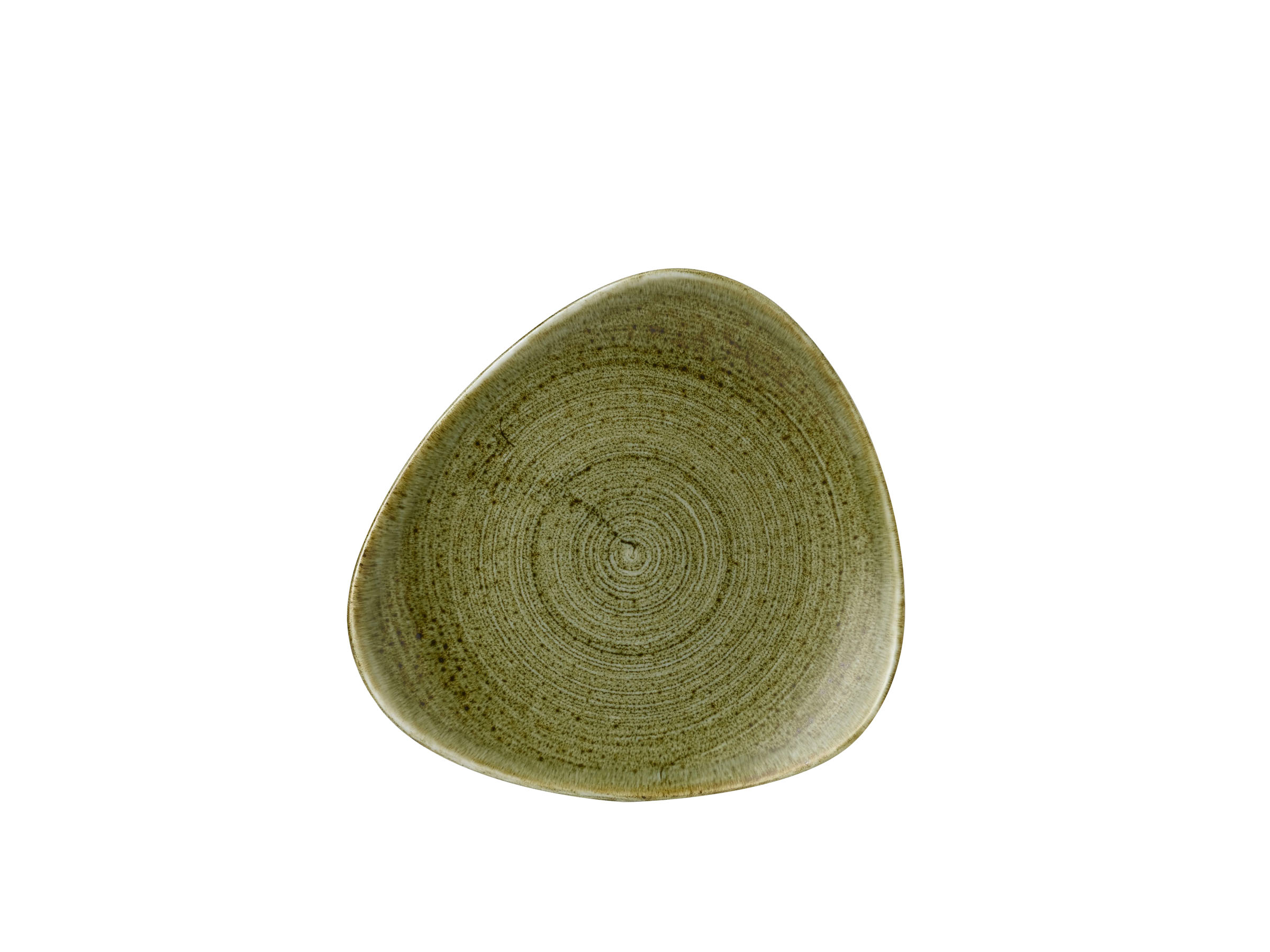 Churchill, Stonecast Plume : Olive - Teller flach dreieckig, 24,5 cm