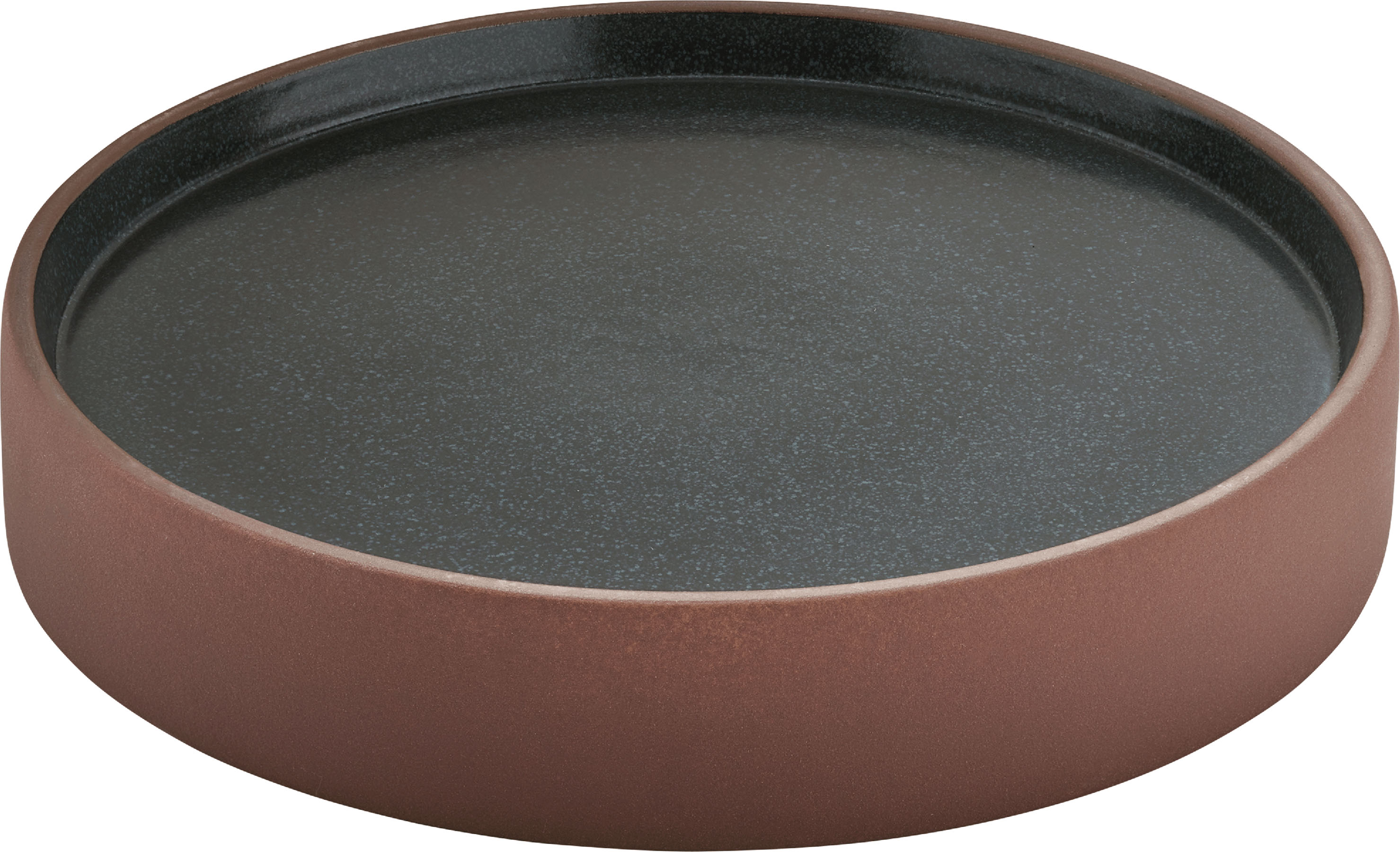 Playground, Steinzeug - 2in1 ARTISAN : Teller braun-schwarz, flach/ tief, 24 x 4,5 cm