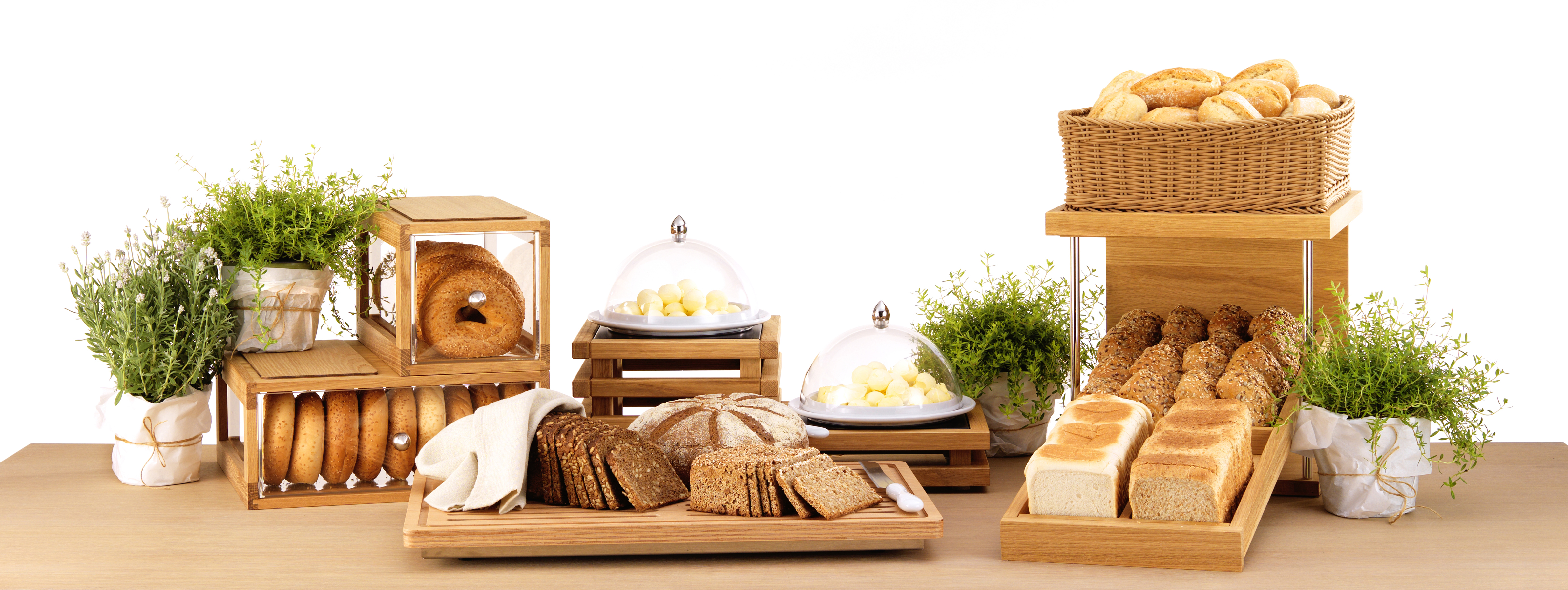 BOX Brotbox Largo, Farbe: Eiche natur, T: 377 mm, B: 360 mm, H: 150 mm