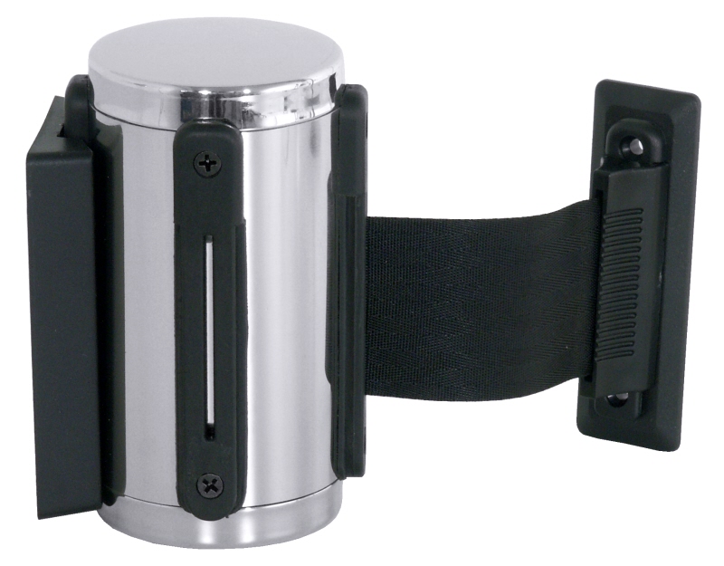 Absperrband, schwarz incl. Wandhalterung