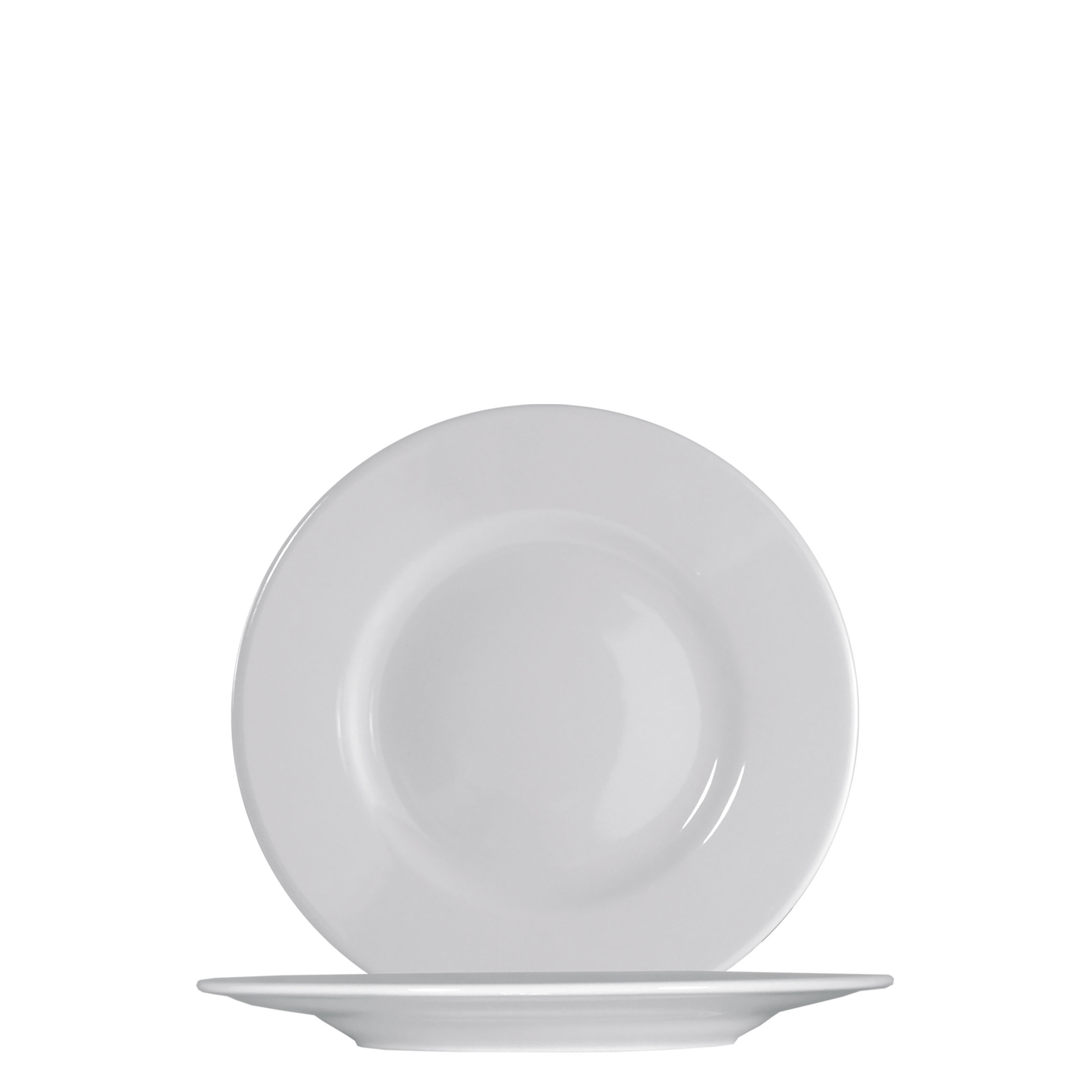 Saturnia, Ischia - Teller flach breite Fahne, weiss, uni, 21 cm