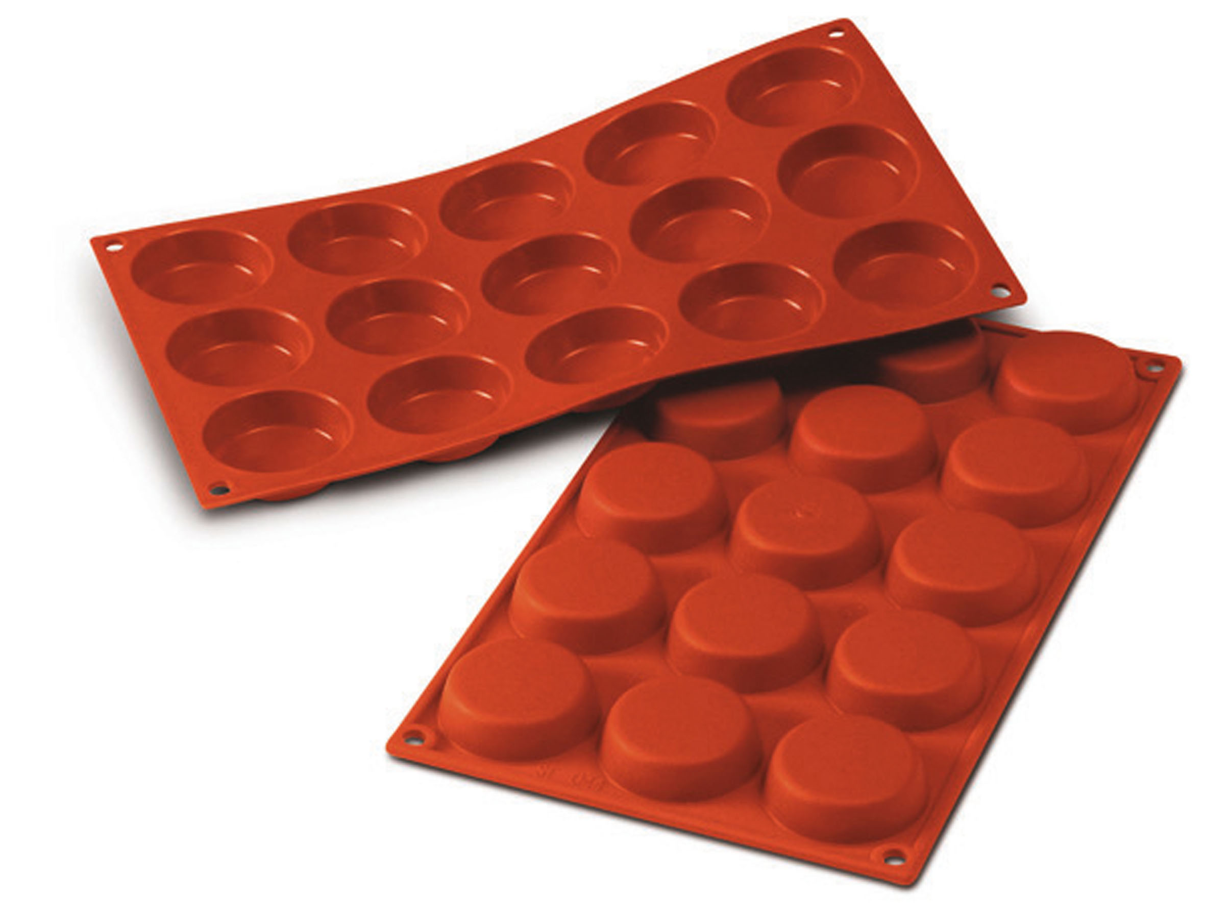 Silikon - Backform, Flan Mini, 15 x 30 ml, D: 50 mm, H: 14 mm