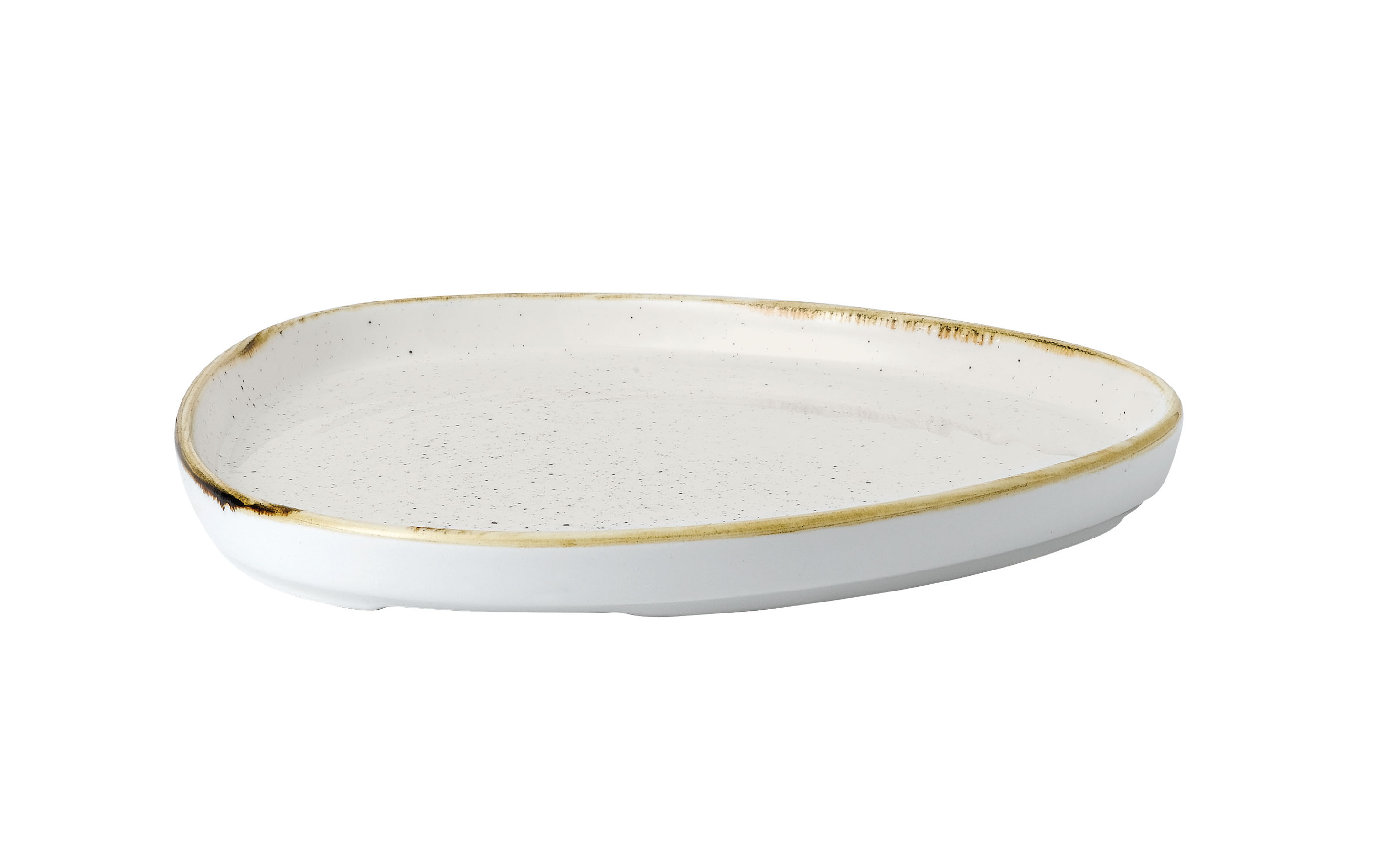 Churchill, Stonecast : Barley White - Teller flach dreieckig m. erhöhten Rand, 20 x 2 cm