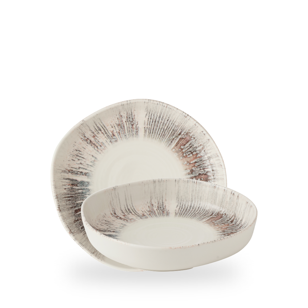 Churchill, Inked Lyra : Pink - Teller tief organisch m. erhöhten Rand, 23 x 4,5 cm