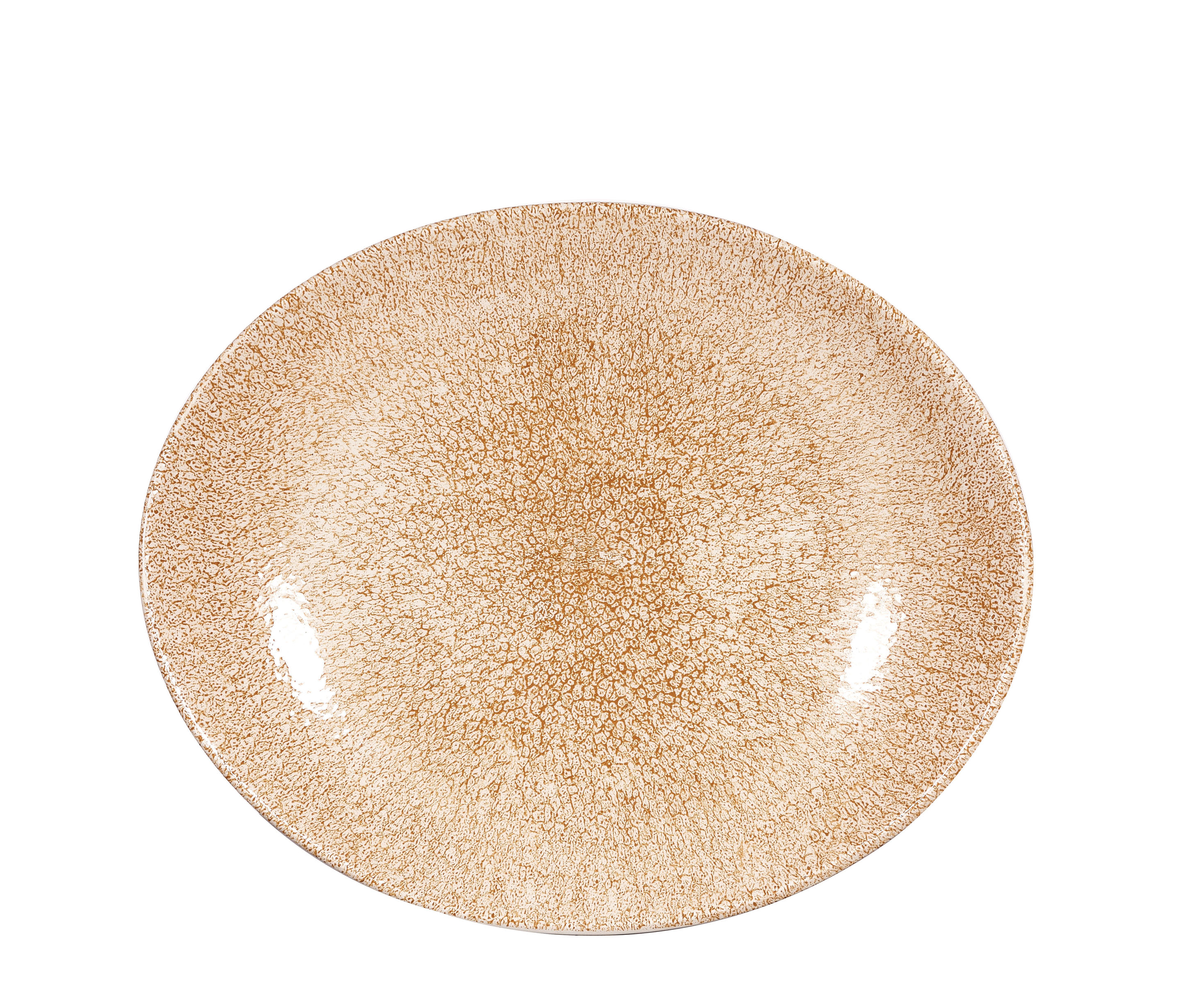 Churchill, Raku : Garnet Orange - Teller oval Coup, 27 x 22,9 cm