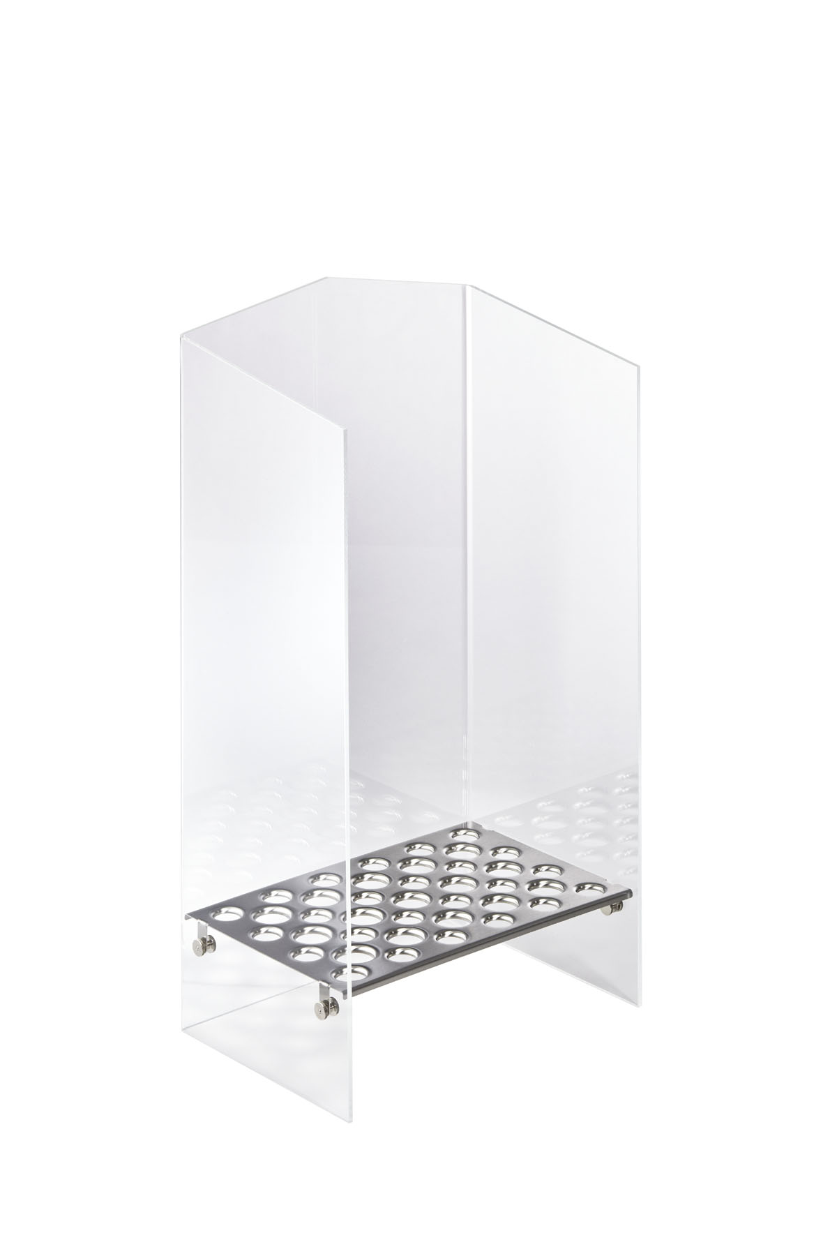 Eishörnchensilo - Modell 524A, Plexiglas, EdSt., Löcher: 24 x D: 26 mm, 15 x D: 31 mm, LxBxH: 370 x 250 x 700 mm