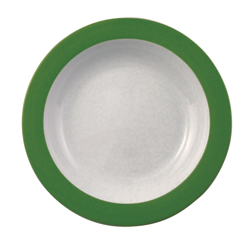 Eschenbach, Color - Suppen-, Pasta-, Salat-Teller, tief Fahne, weiss/ dunkelgrün, 21,5 cm