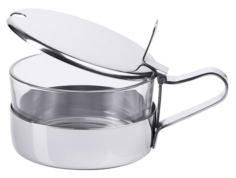 Parmesandose, Scharnier-Deckel, Edelstahl, I: 0,2 ltr., D: 9 cm, H: 5,5 cm