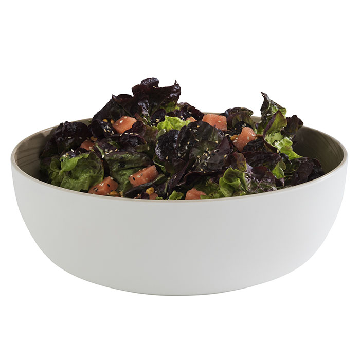 Schale FRIDA, D: 30 cm, H: 9,5 cm, Melamin, innen: Holzoptik