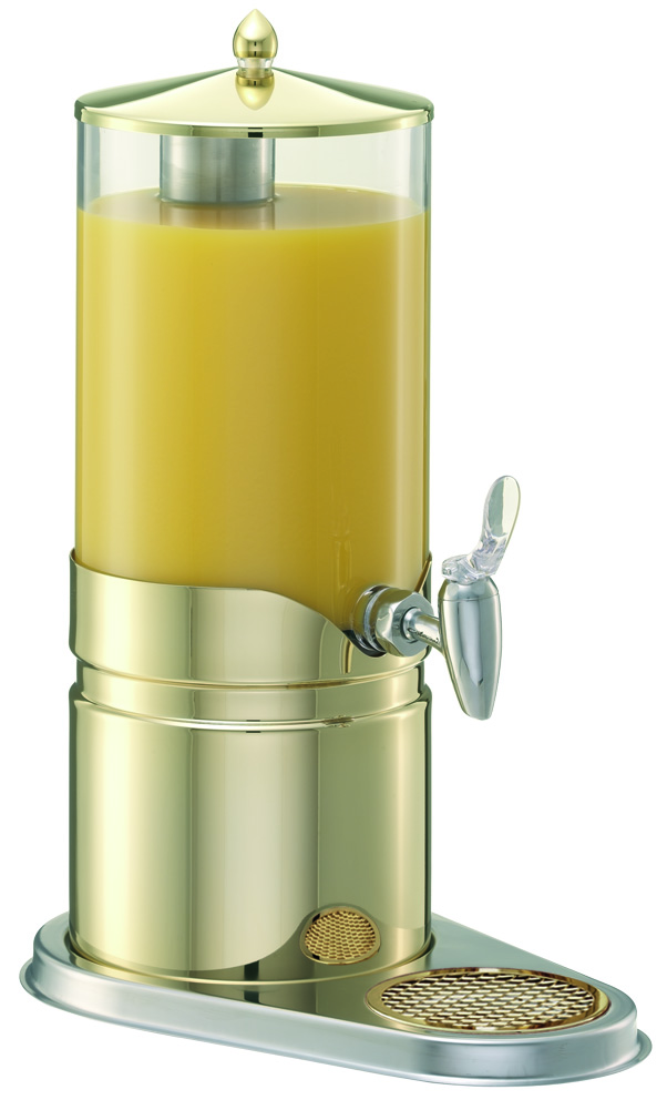 ELEGANCE Saftkanne 5 ltr., Gold, klarer Behälter, L: 370 mm, B: 235 mm, H: 490 mm