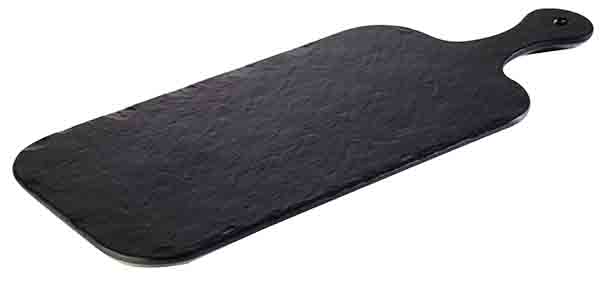 Tablett SLATE ROCK 40 x 20 cm, H: 1,5 cm, Melamin, schwarz, Schieferlook-Griff: 13 cm