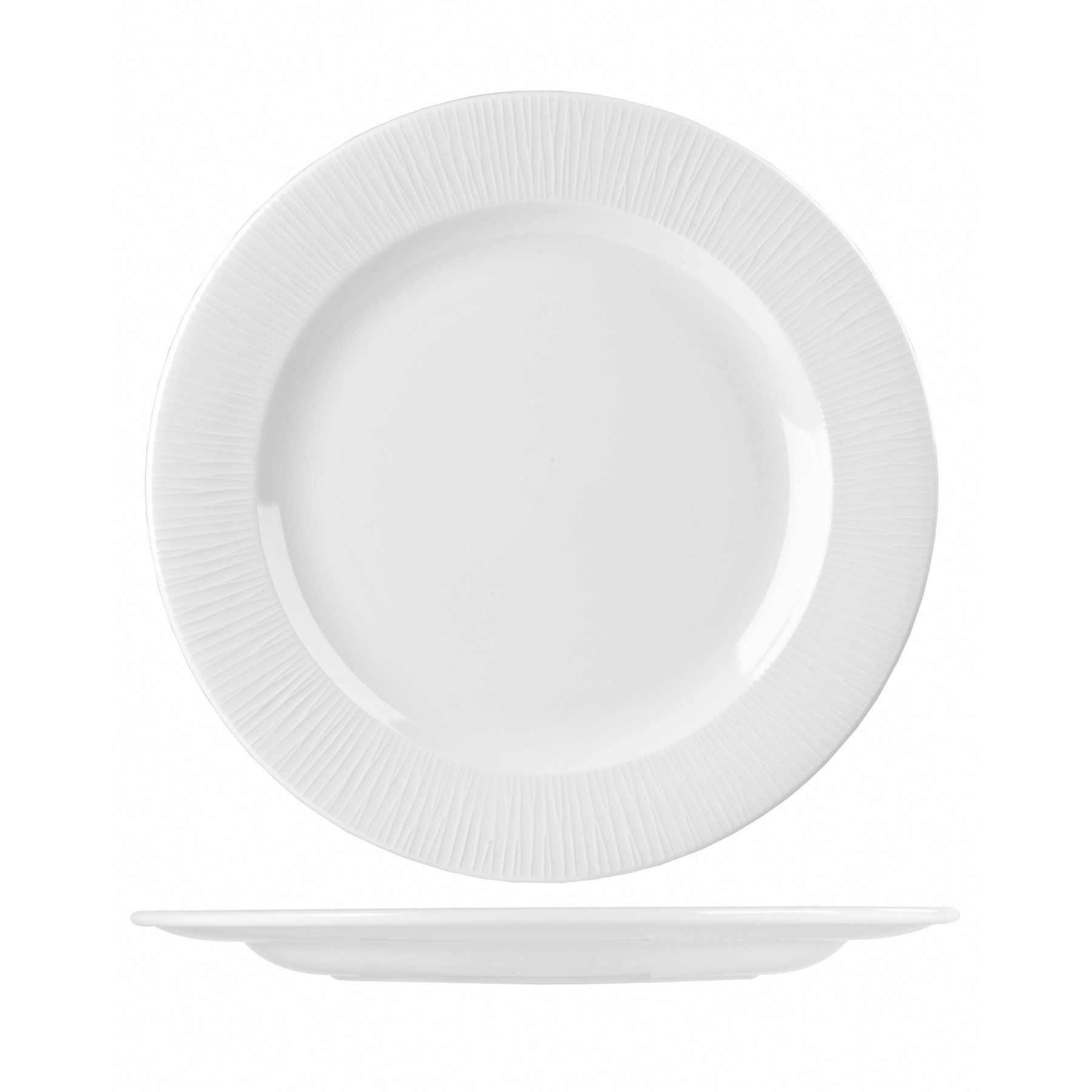 Churchill, Bamboo - Teller flach Fahne m. Fuß, uni/ weiss, 27,6 cm