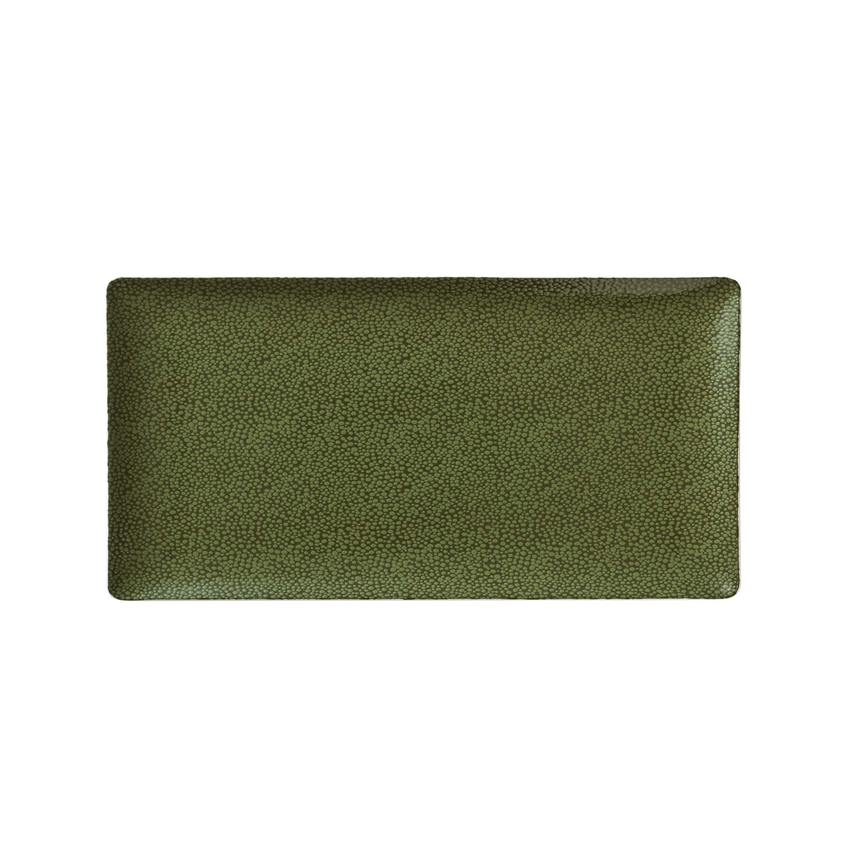 Bauscher, Purity : 425914 Pearls Greens - Platte rechteckig Coup, bonewhite, 34 x 20 cm