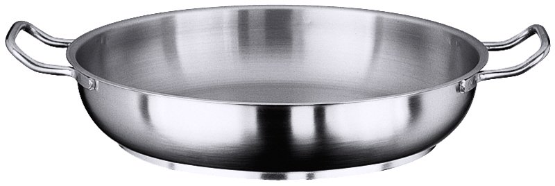 Brat-, Paellapfanne m. 2 Griffen, Serie 2100 matt, nicht induktionsfähig, D: 46 cm, H: 9 cm